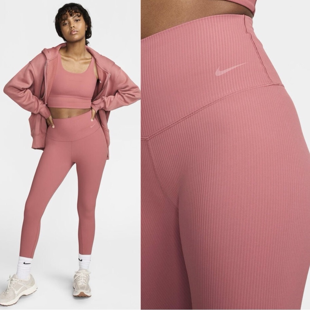 Nike Zenvy Rib Gentle-Support High-Waisted 7/8 Leggings